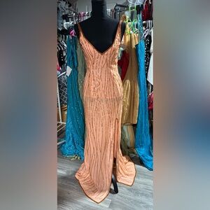 NWT Angelika Elegant Peach Evening Gown